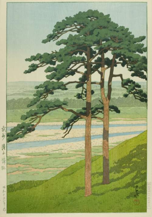 Kawase Hasui - Ruins of Takiyama Castle, Bushu thumbnail