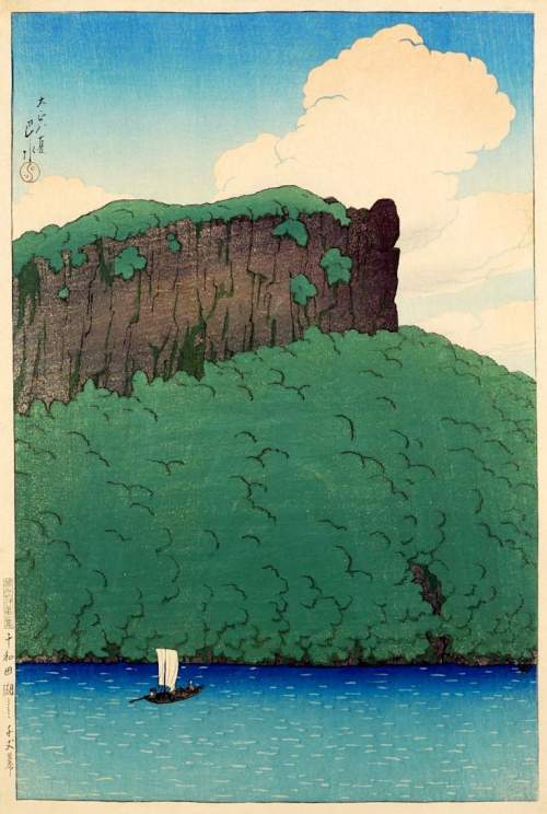 Kawase Hasui - Senjo-maku Cliffs, Lake Towada thumbnail