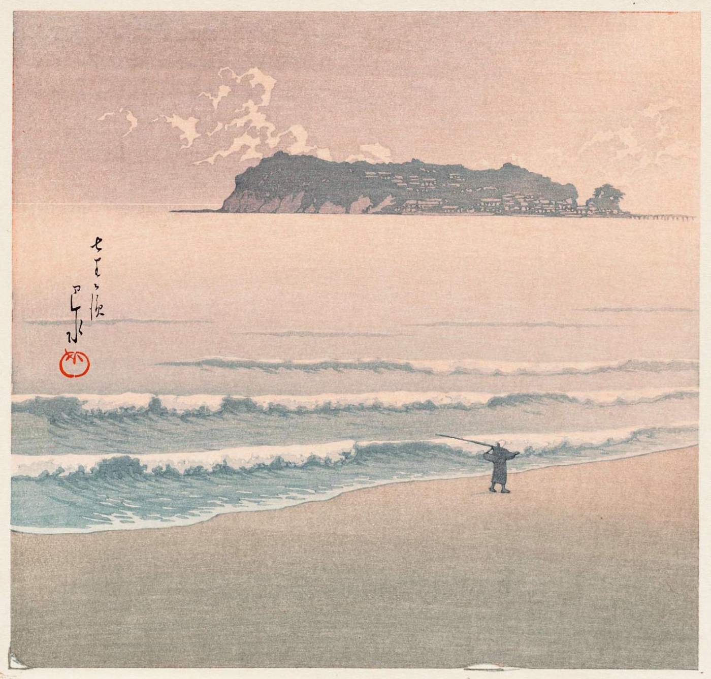 Seven Mile Beach - Kawase Hasui Catalogue woodblock print