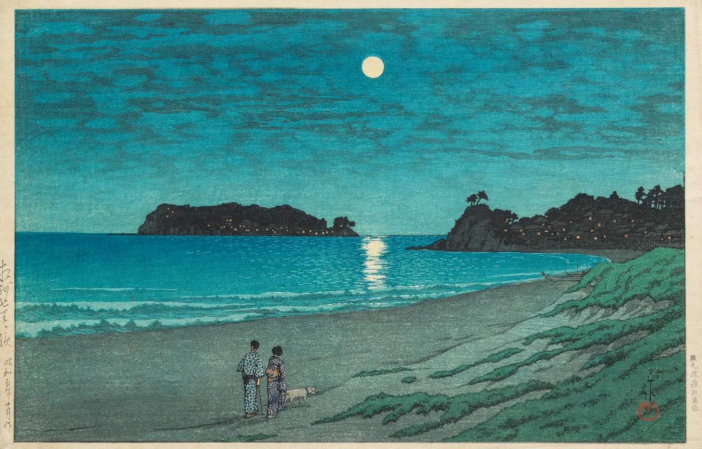 Shichirigahama, Soshu - Kawase Hasui Catalogue woodblock print