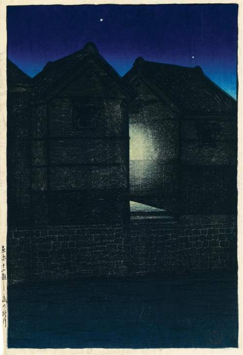 Kawase Hasui - Shinkawa at Night thumbnail