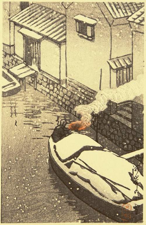 Kawase Hasui - Snow at Kashi thumbnail