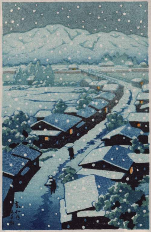 Kawase Hasui - Snowy Night thumbnail