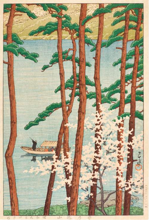 Kawase Hasui - Spring in Arashiyama thumbnail