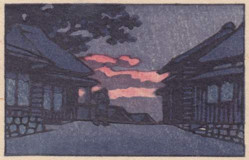 Kawase Hasui - Street at Sunset thumbnail