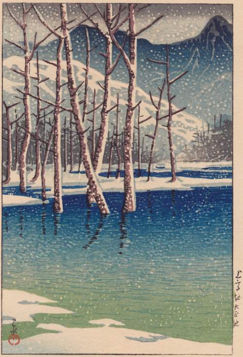 Kawase Hasui - Taisho Pond, Kamikochi thumbnail