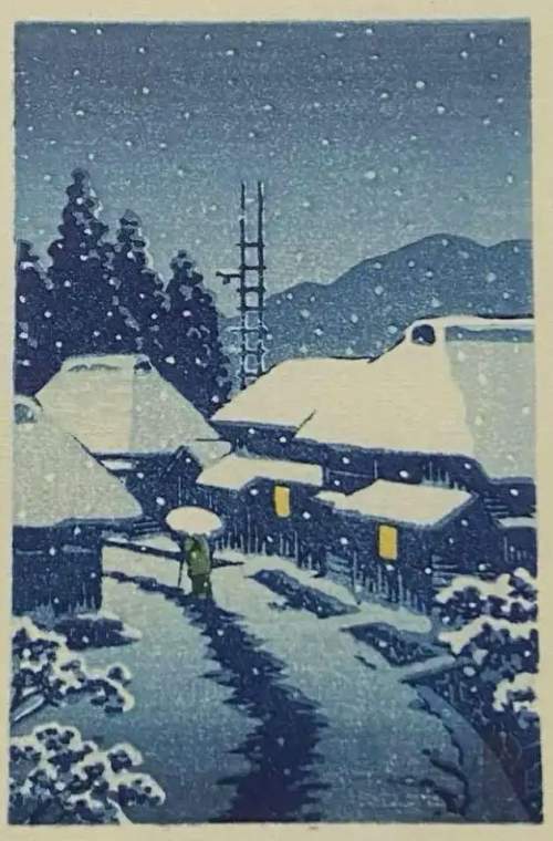 Kawase Hasui - Terajima in Snow [Mirror] thumbnail