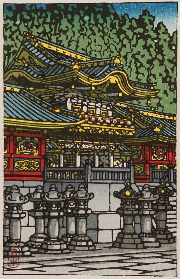 Tosho Shrine in Nikko - Kawase Hasui Catalogue woodblock print