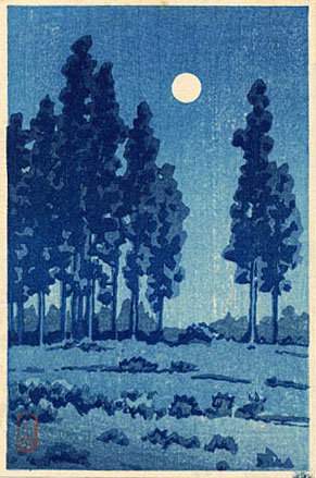 Kawase Hasui - Toyama Plain at Night thumbnail