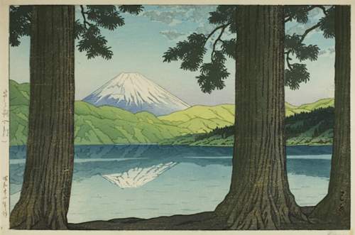 Kawase Hasui - Winter at Lake Ashino thumbnail