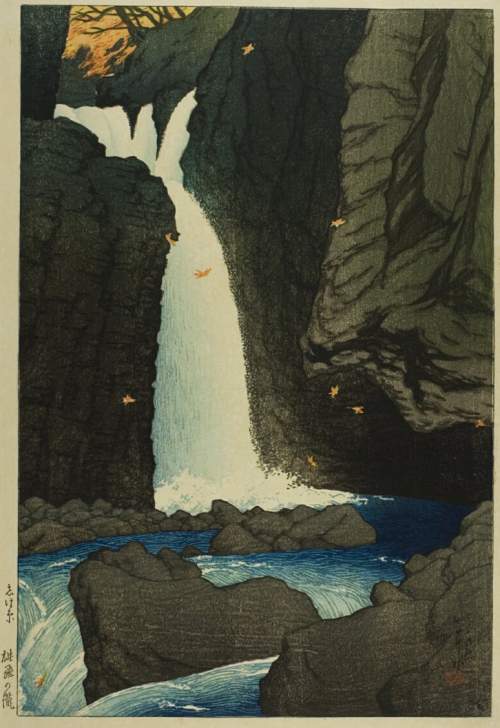 Kawase Hasui - Yuhi Falls, Shiobara thumbnail