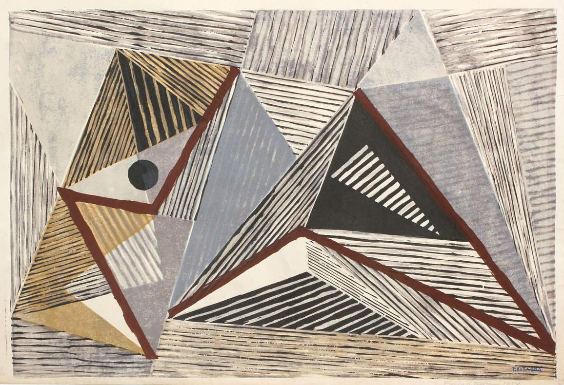 [Abstract '54] - Kitaoka Fumio Catalogue woodblock print