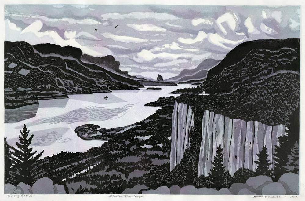 Columbia River Gorge - Kitaoka Fumio Catalogue woodblock print