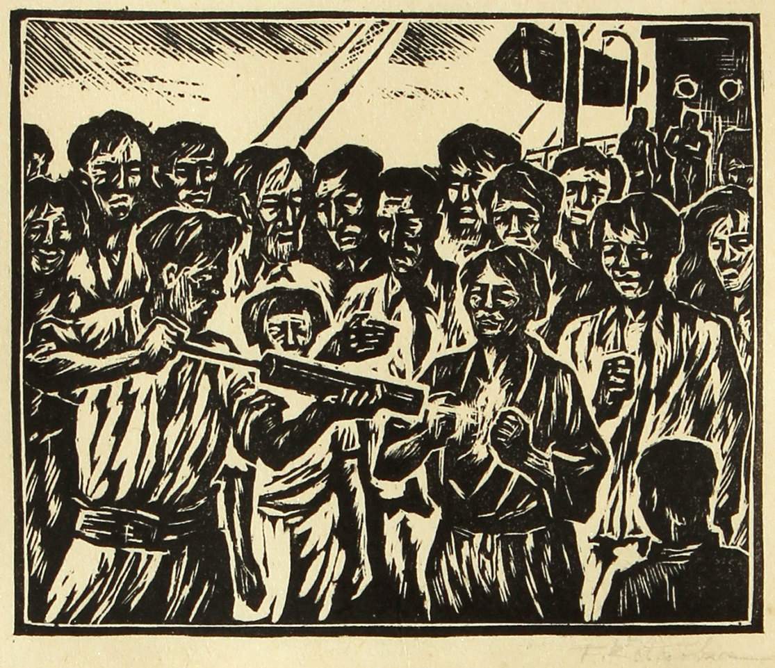 DDT before Disembarking - Kitaoka Fumio Catalogue woodblock print