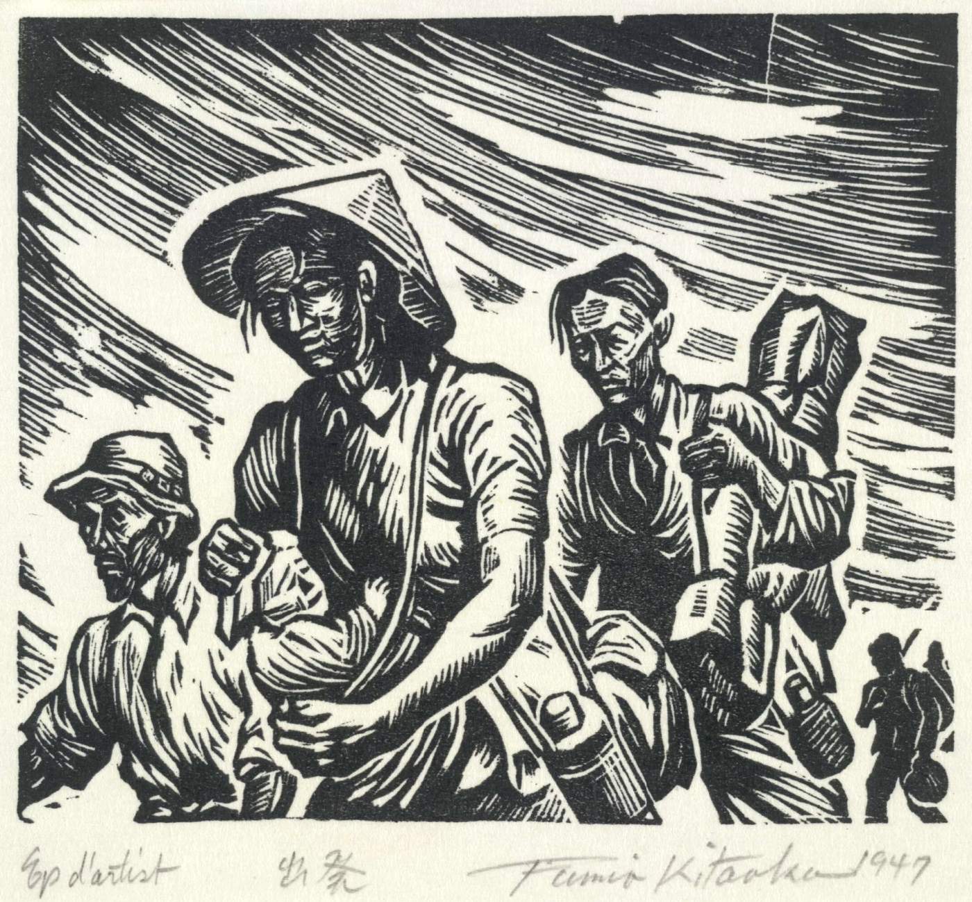 Departure - Kitaoka Fumio Catalogue woodblock print