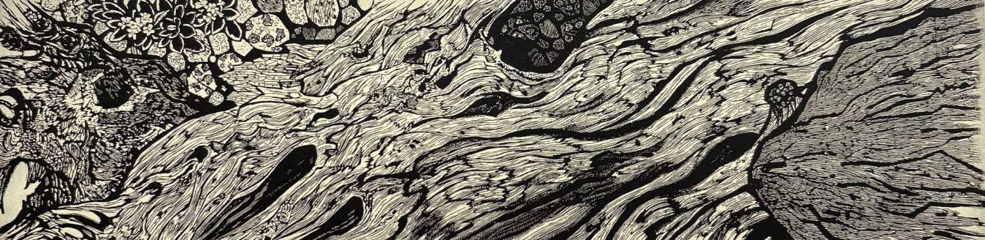 Driftwood - Kitaoka Fumio Catalogue woodblock print