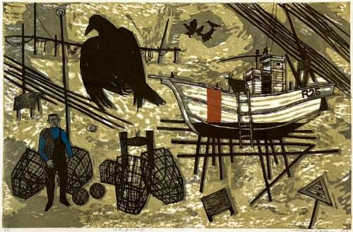 Kitaoka Fumio - A Fisherman, a Bird, and a White Ship thumbnail