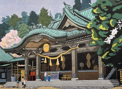 Kitaoka Fumio - Hall of Worship at Mt Tsukuba Shrine thumbnail