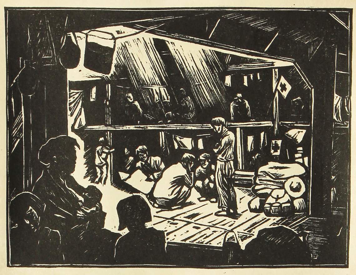 In the Ship's Hold - Kitaoka Fumio Catalogue woodblock print
