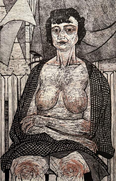 Model - Kitaoka Fumio Catalogue woodblock print