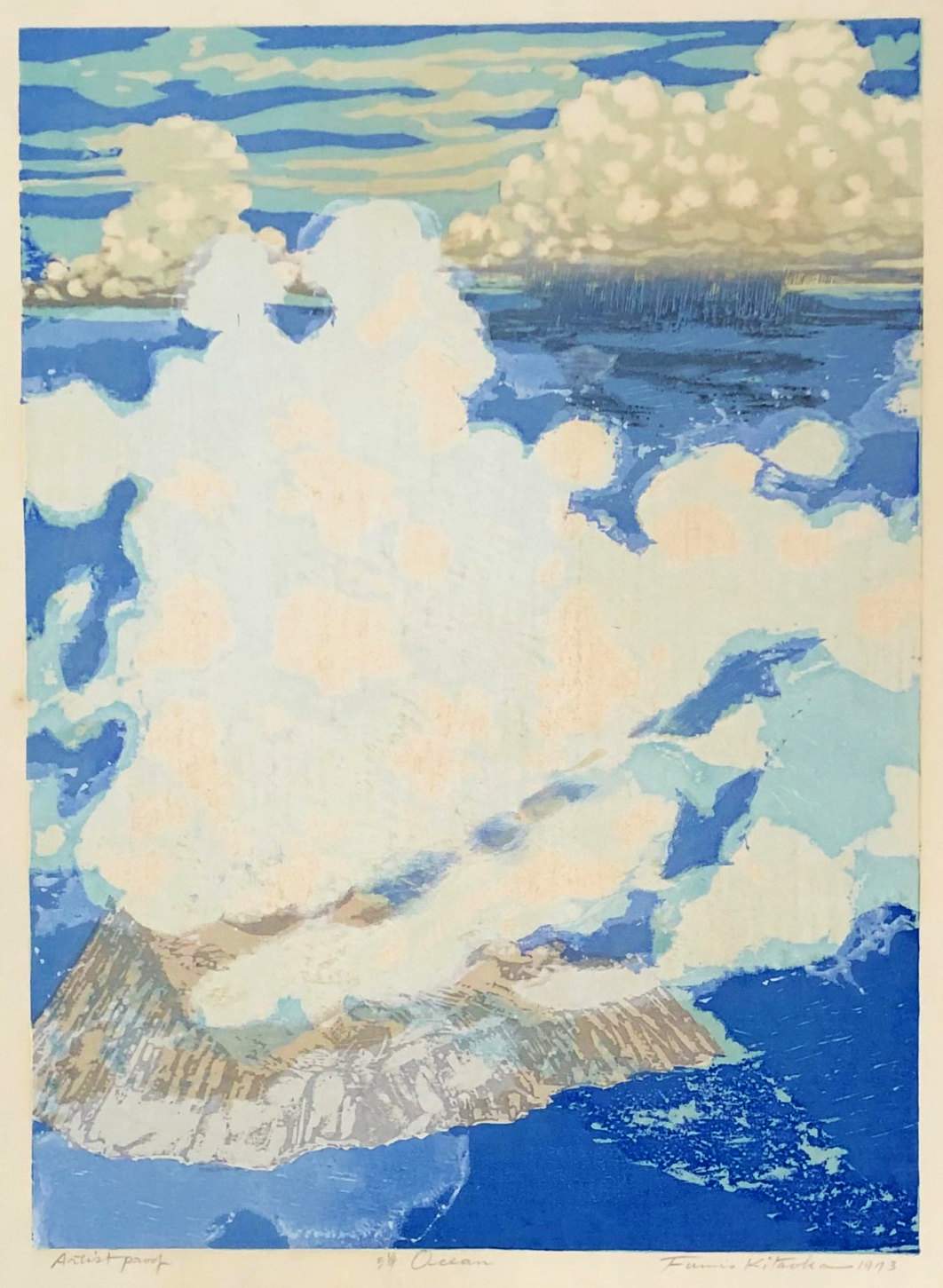 Ocean - Kitaoka Fumio Catalogue woodblock print