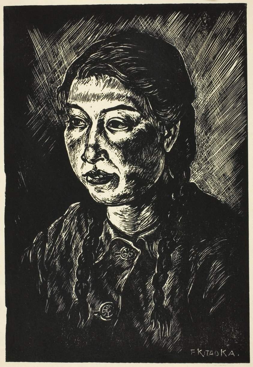 [Portrait of a Woman] - Kitaoka Fumio Catalogue woodblock print