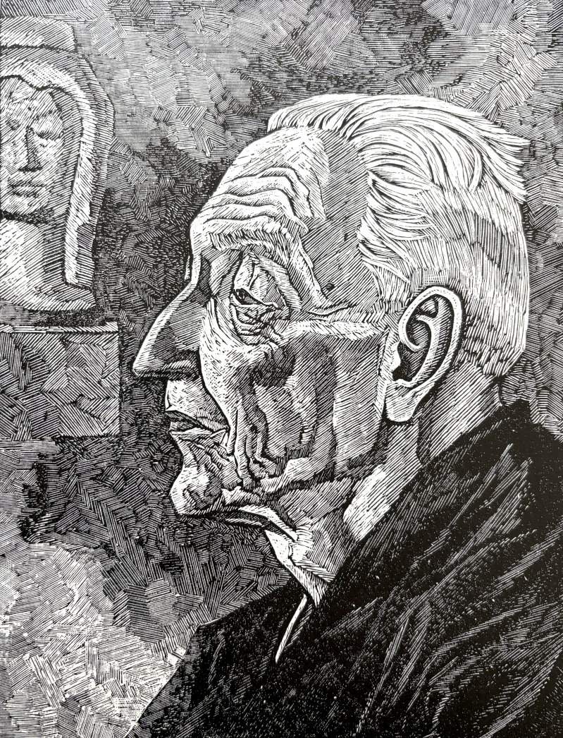 Professor Watsuji Tetsuro - Kitaoka Fumio Catalogue woodblock print