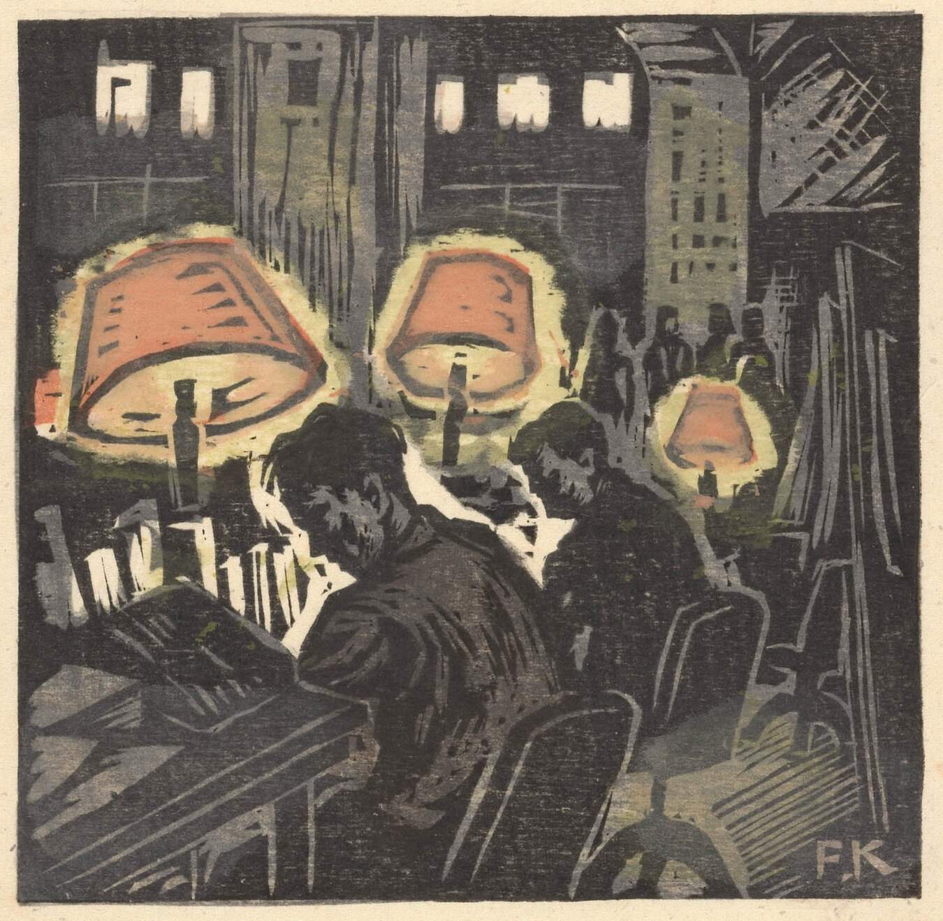 [Reading Room] - Kitaoka Fumio Catalogue woodblock print