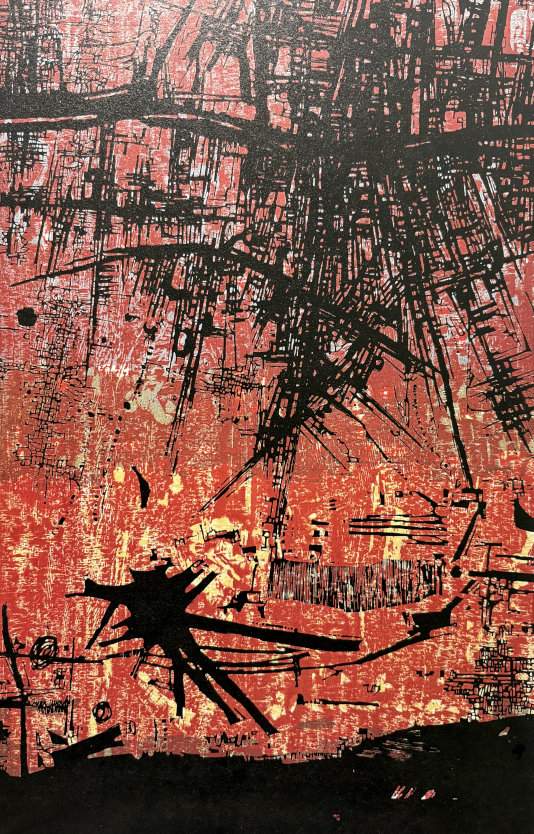 Red Beach - Kitaoka Fumio Catalogue woodblock print