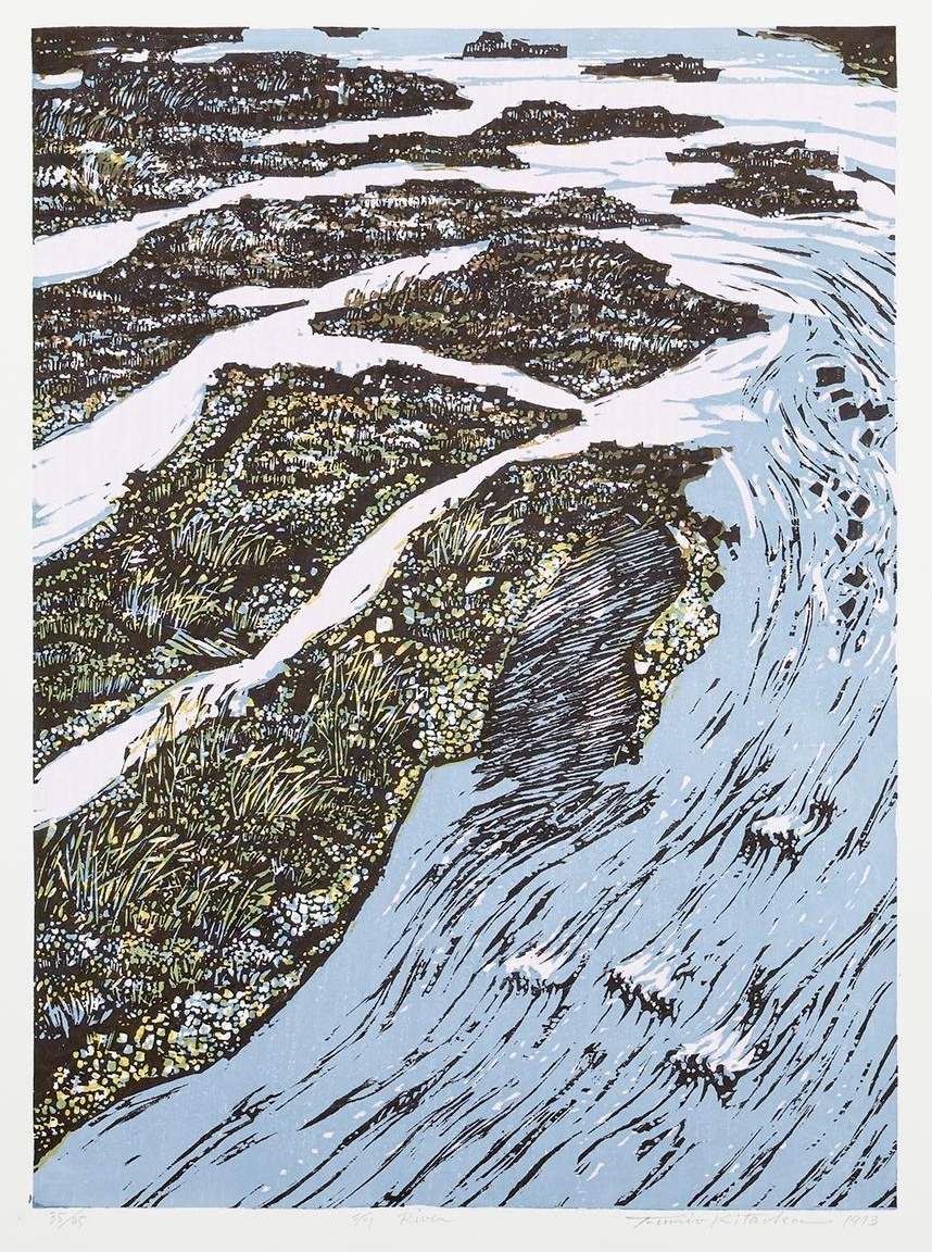 River - Kitaoka Fumio Catalogue woodblock print