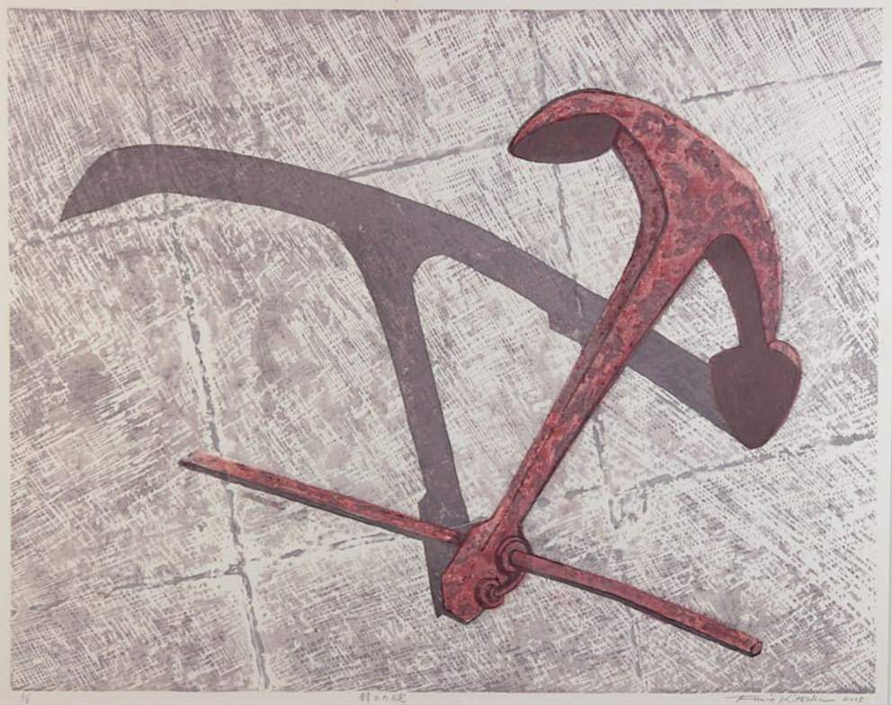 Rusty Anchor - Kitaoka Fumio Catalogue woodblock print