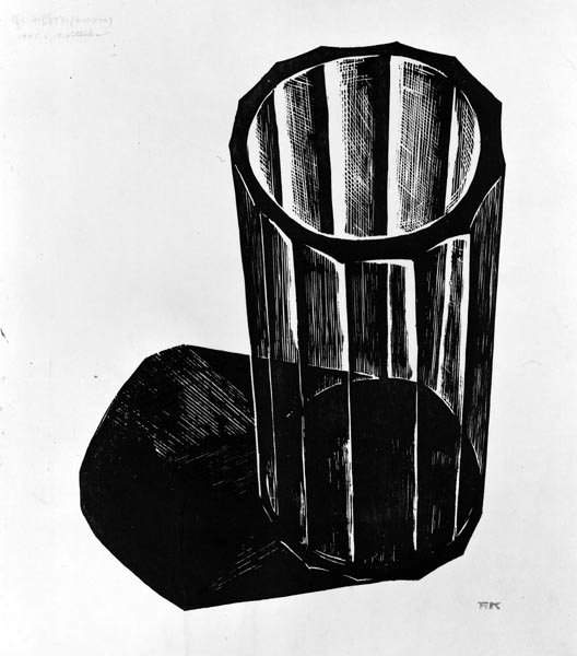 Still Life with Shadow (Cut Glass) - Kitaoka Fumio Catalogue woodblock print