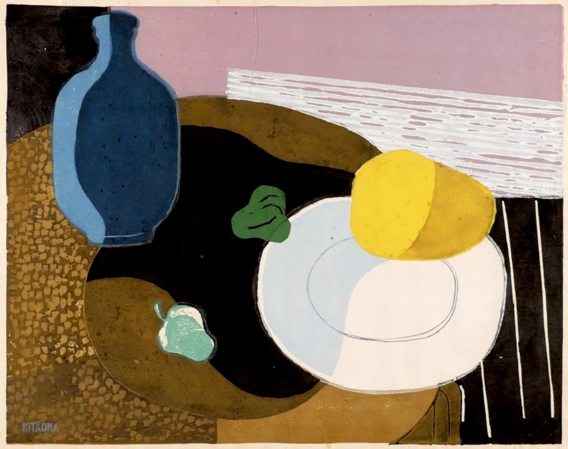 [Still Life] - Kitaoka Fumio Catalogue woodblock print