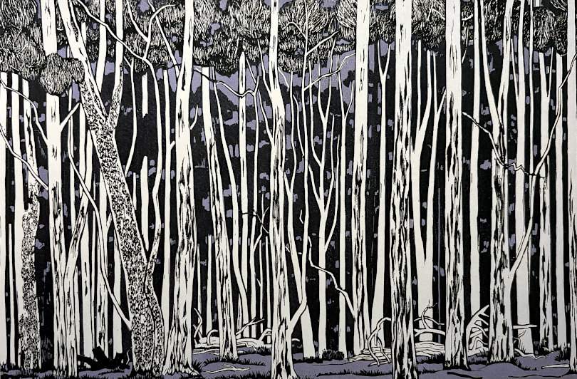 Tasmanian Forest - Kitaoka Fumio Catalogue woodblock print