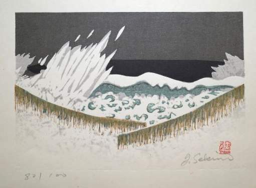 Ajigasawa - Sekino Jun'ichiro  Catalogue woodblock print