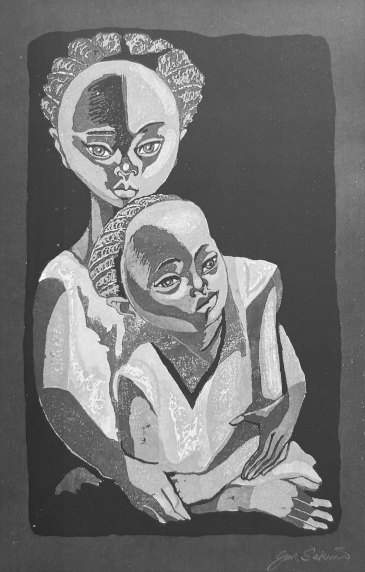 Black Sisterhood - Sekino Jun'ichiro  Catalogue woodblock print