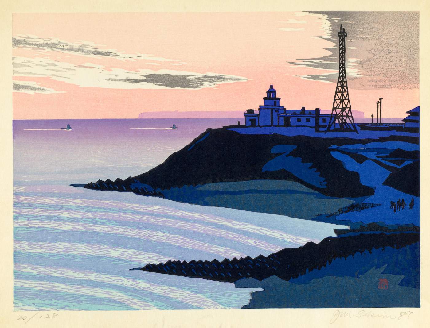 Cape Nosappu Lighthouse - Sekino Jun'ichiro  Catalogue woodblock print