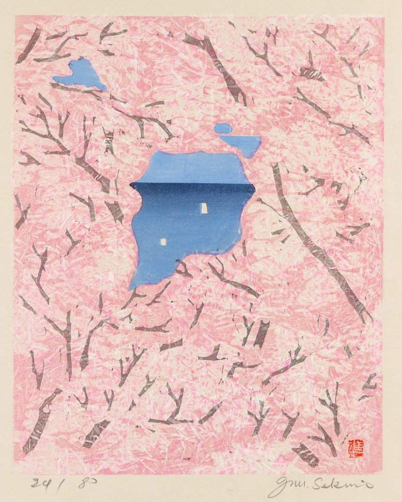 Cherry Blossoms in Bloom - Sekino Jun'ichiro  Catalogue woodblock print