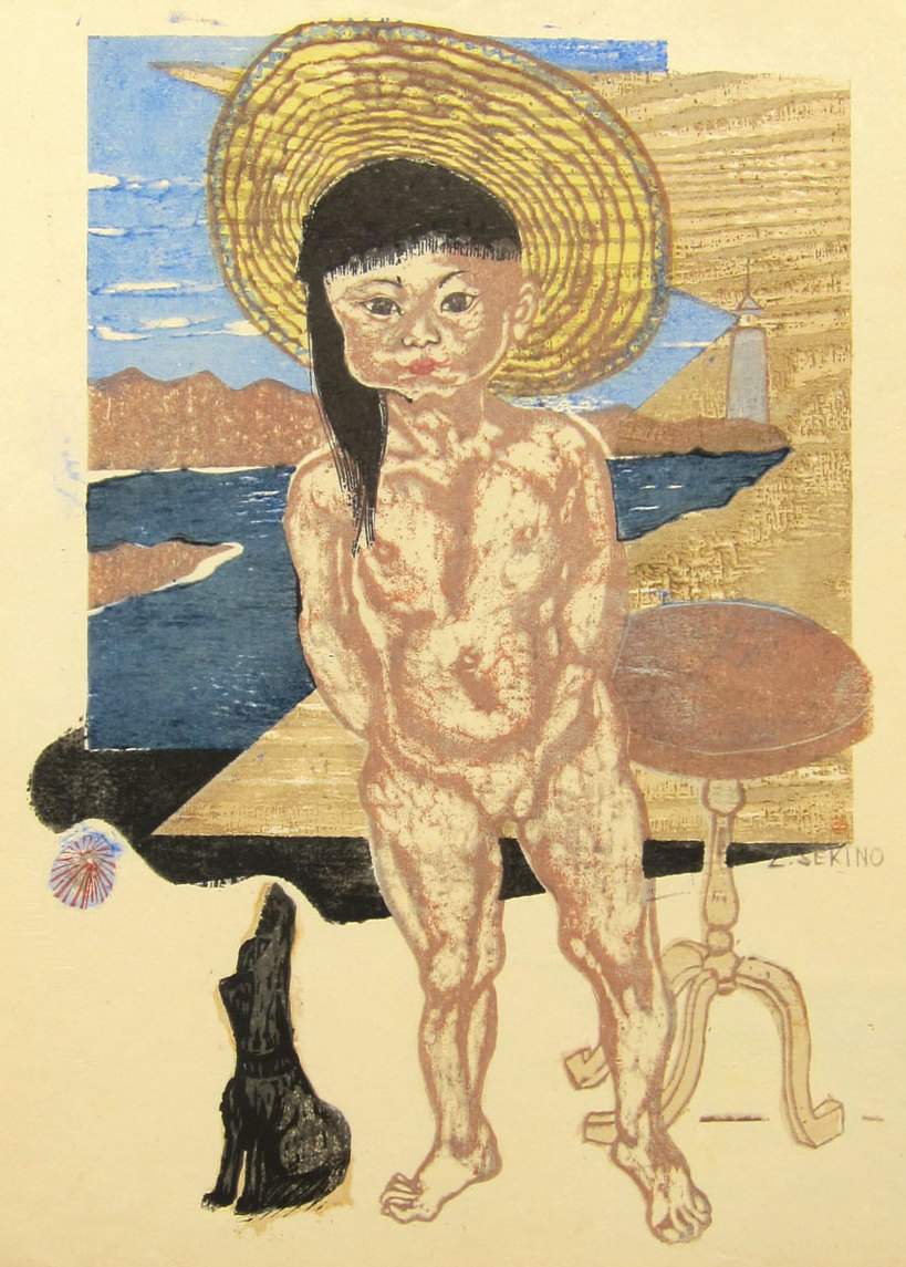 Child of the Sea - Sekino Jun'ichiro  Catalogue woodblock print