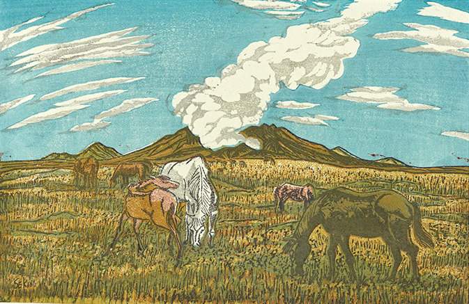 Clouds in Summer [Book cover] - Sekino Jun'ichiro  Catalogue woodblock print