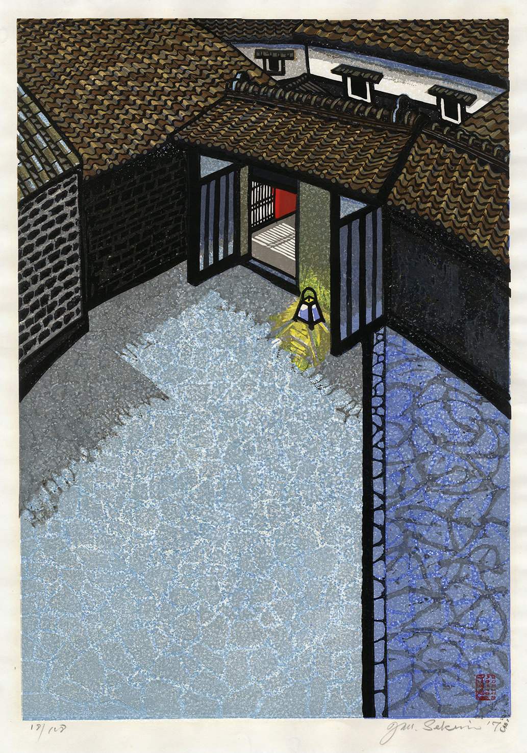 [Courtyard] - Sekino Jun'ichiro  Catalogue woodblock print