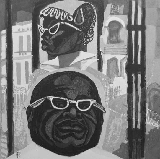 Doctor in Harlem - Sekino Jun'ichiro  Catalogue woodblock print