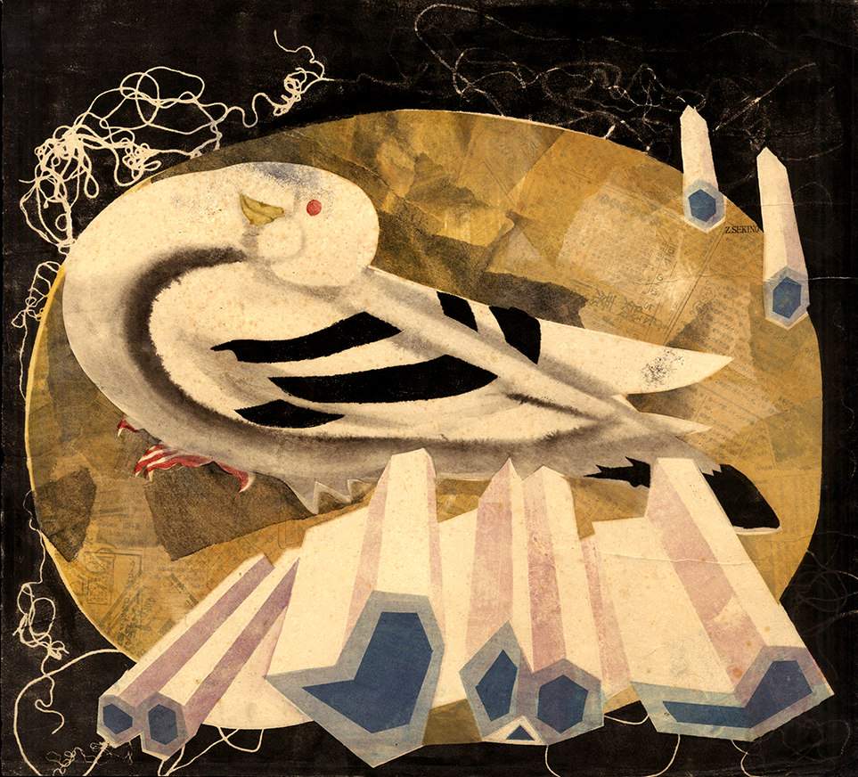 [Dove] - Sekino Jun'ichiro  Catalogue woodblock print
