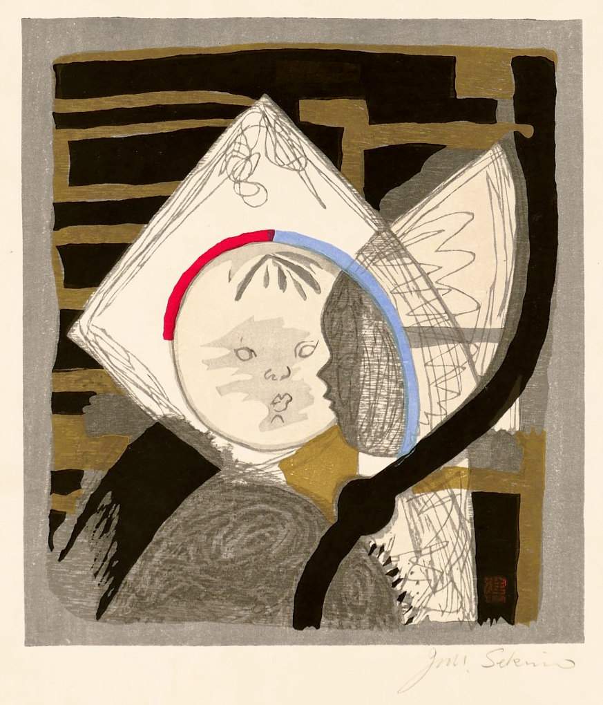 Dutch Girl - Sekino Jun'ichiro  Catalogue woodblock print
