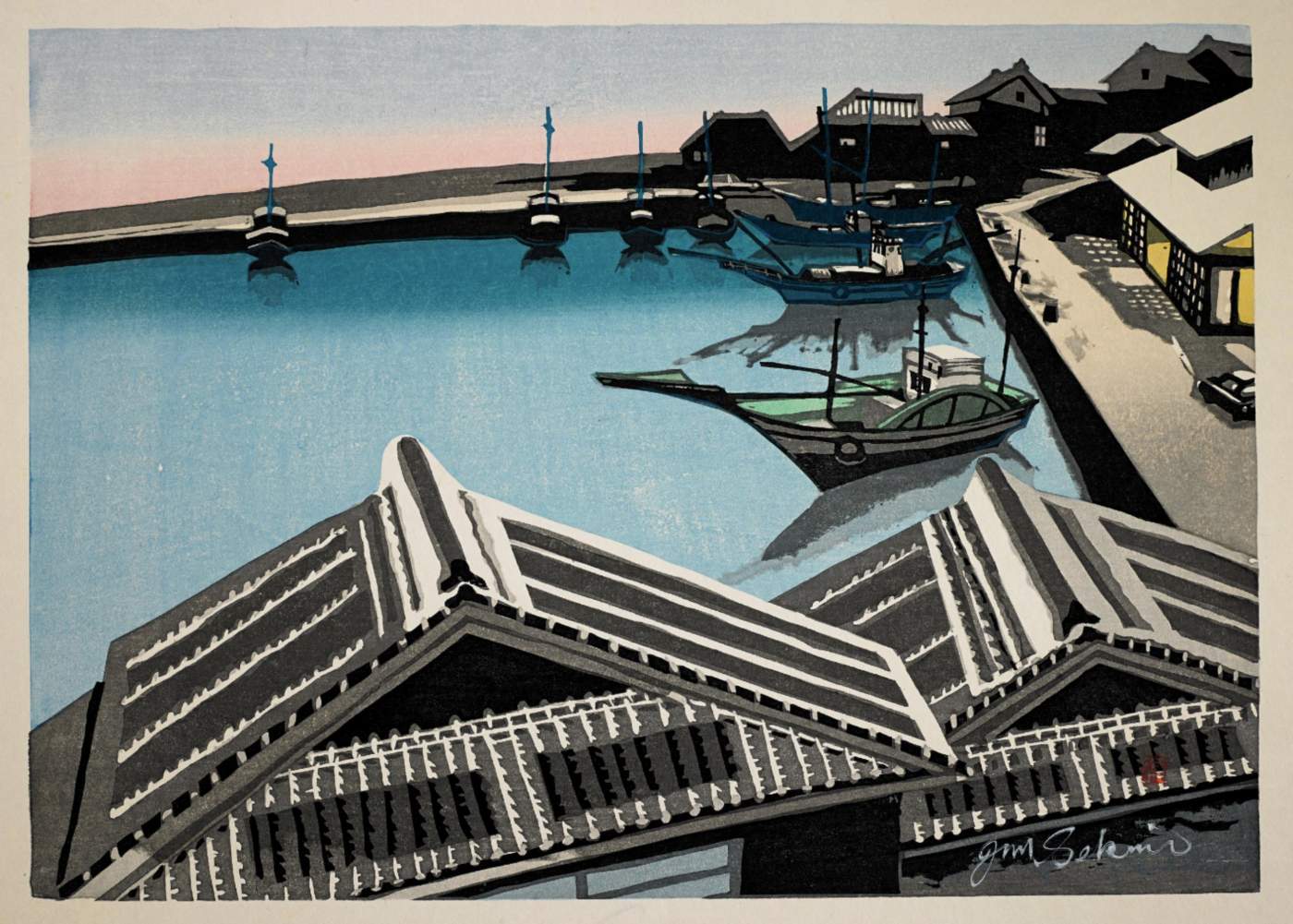 Ejiri, Shimizu Port (Tokaido station 18) - Sekino Jun'ichiro  Catalogue woodblock print