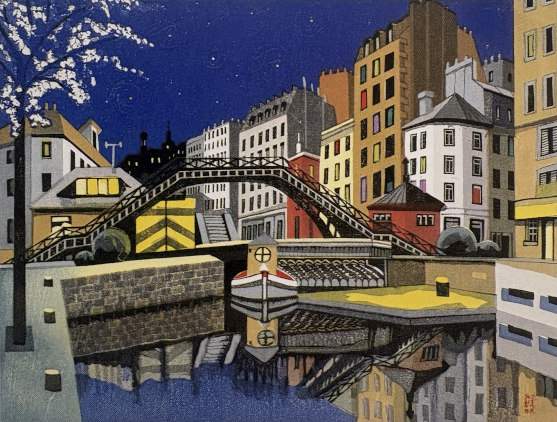 Eugene David's Place (France) - Sekino Jun'ichiro  Catalogue woodblock print