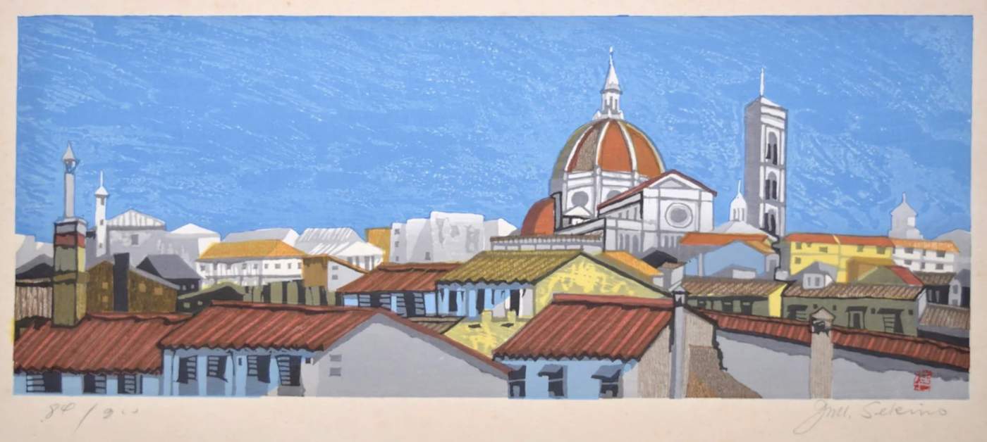 [Florence] - Sekino Jun'ichiro  Catalogue woodblock print