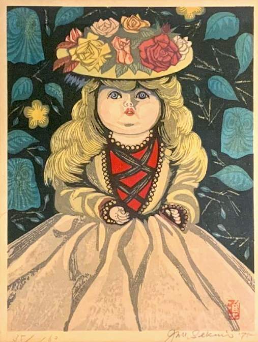 French Doll - Sekino Jun'ichiro  Catalogue woodblock print