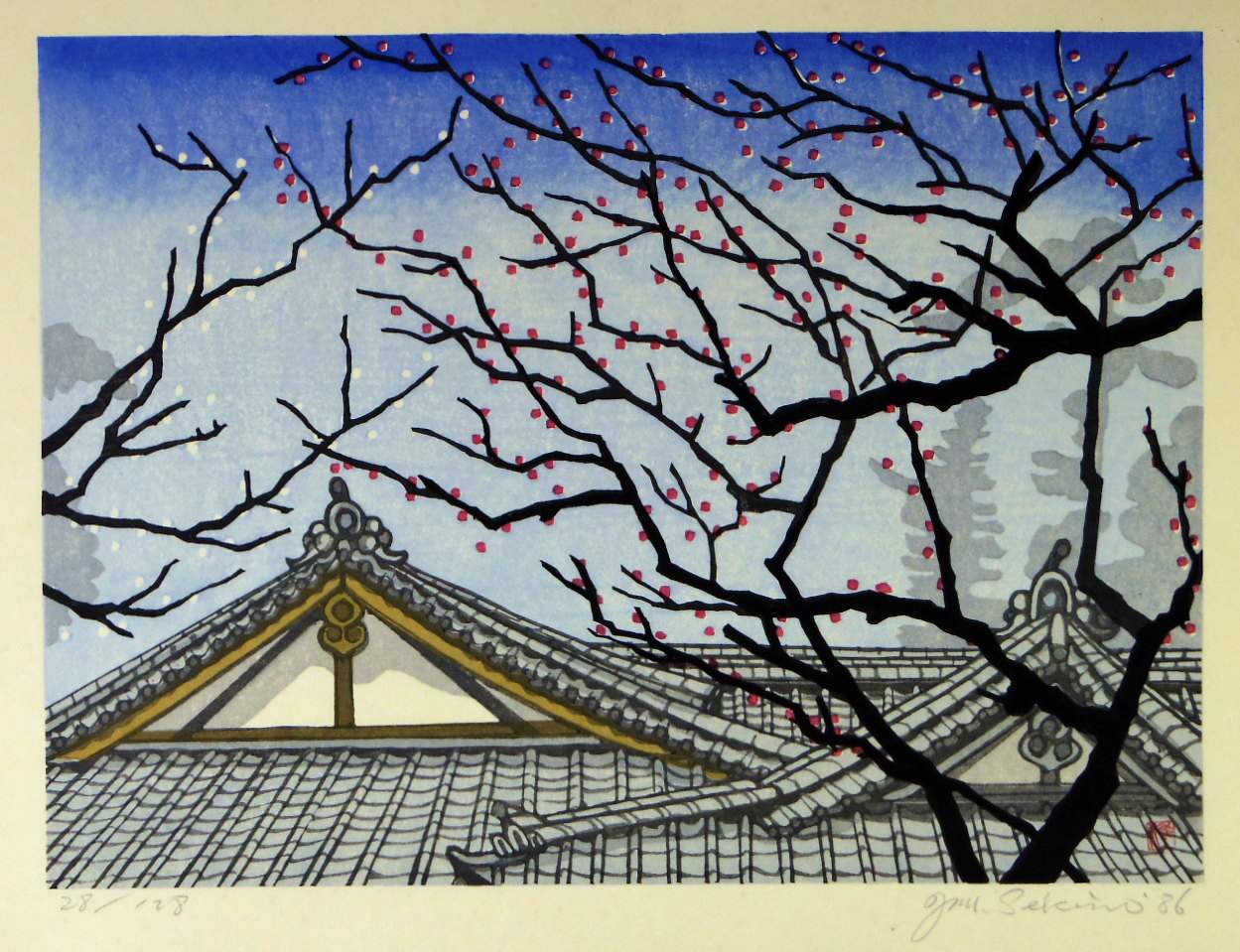 Fuda Tenjin Shrine - Sekino Jun'ichiro  Catalogue woodblock print