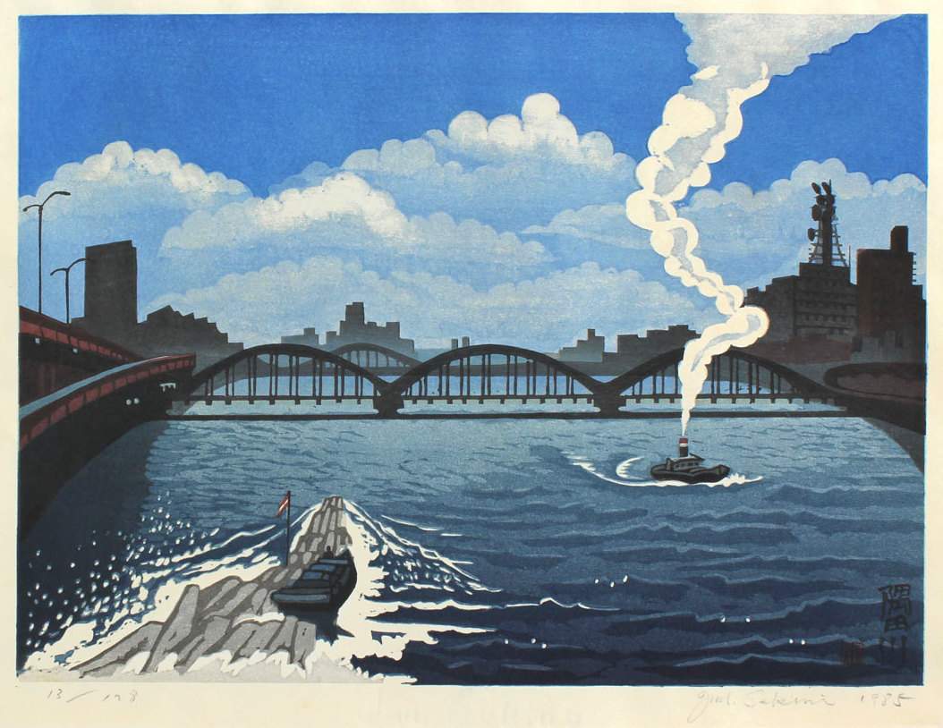 Fukagawa (Sumida River) - Sekino Jun'ichiro  Catalogue woodblock print